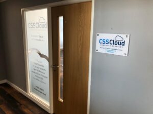 A door in the office of CSS Cloud