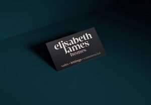 A business card for Elizabeth James Homes