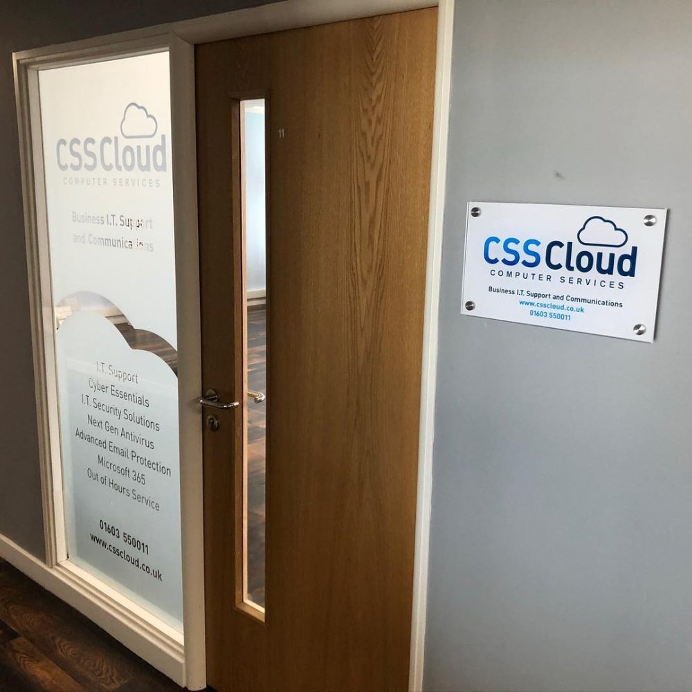 A door in the office of CSS Cloud