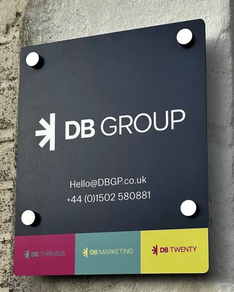Picture of the DB Sign outside their office